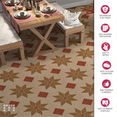 Mosaicowall Vinyl Oil-Resistant DIY Flooring Peel and Stick Tile Sticker & Wall Backsplash Self Adhesive Sticker